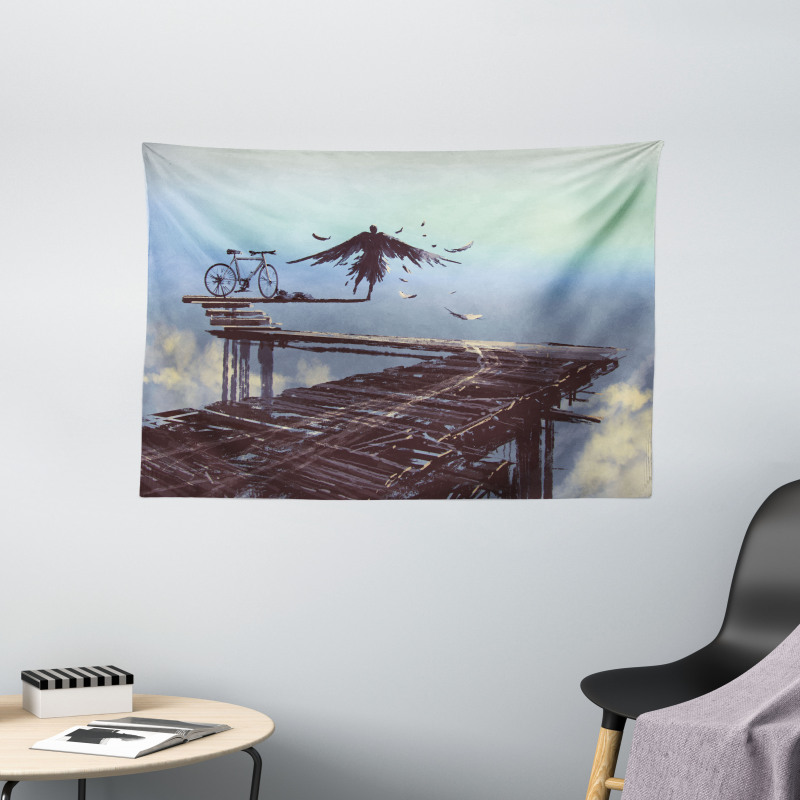 Eagle Birdman Fantasy Wide Tapestry