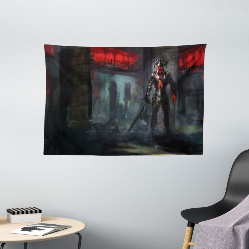 Fantasy Building Gothic Wide Tapestry