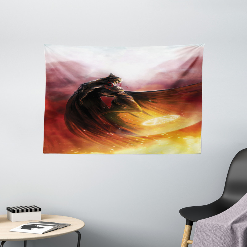 Superhero Theme Magic Wide Tapestry