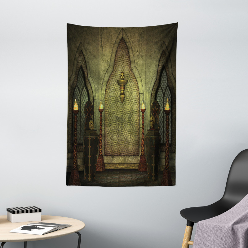 Fantasy Spooky Skull Tapestry