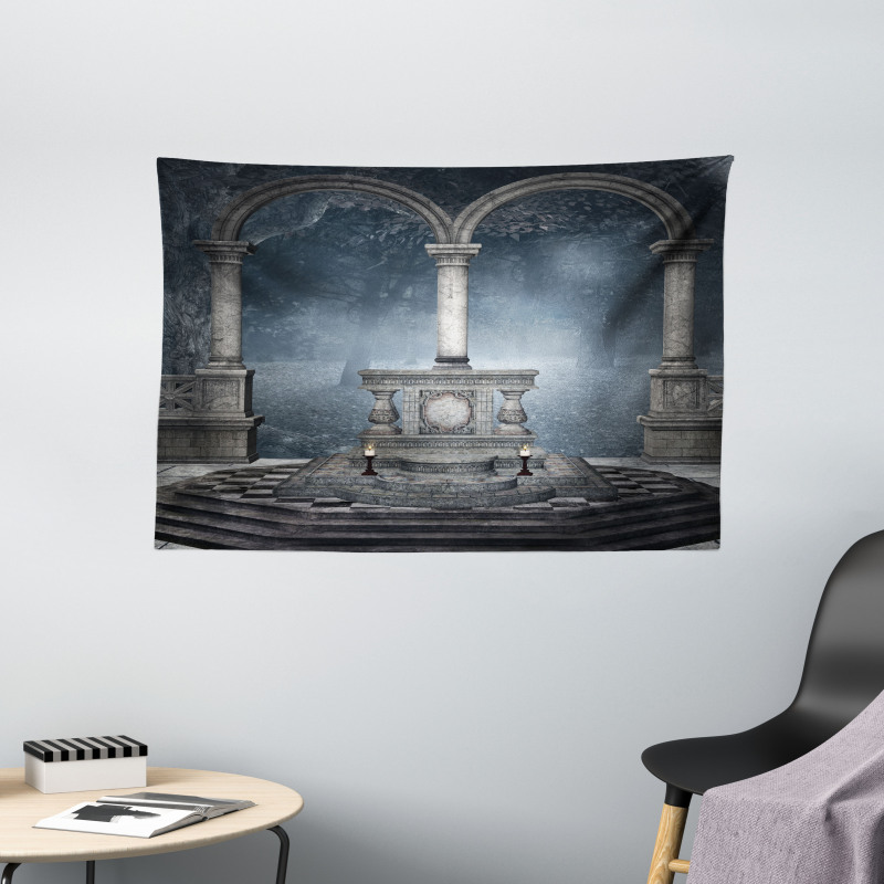 Roman Style Stone Altar Wide Tapestry