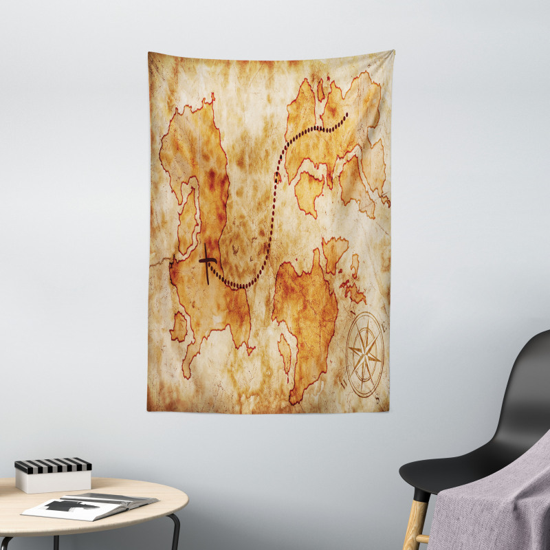 Grunge Map Tapestry