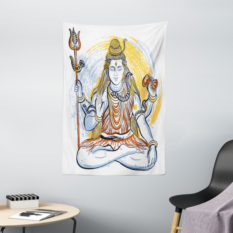 Grungy Style Meditation Tapestry