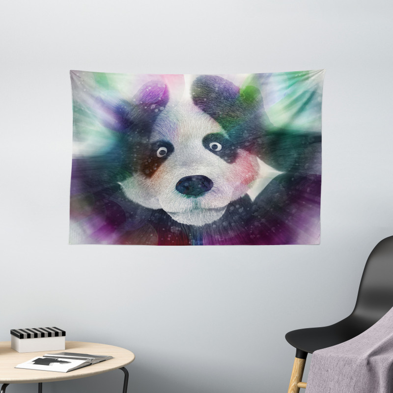 Psychedelic Panda Wide Tapestry