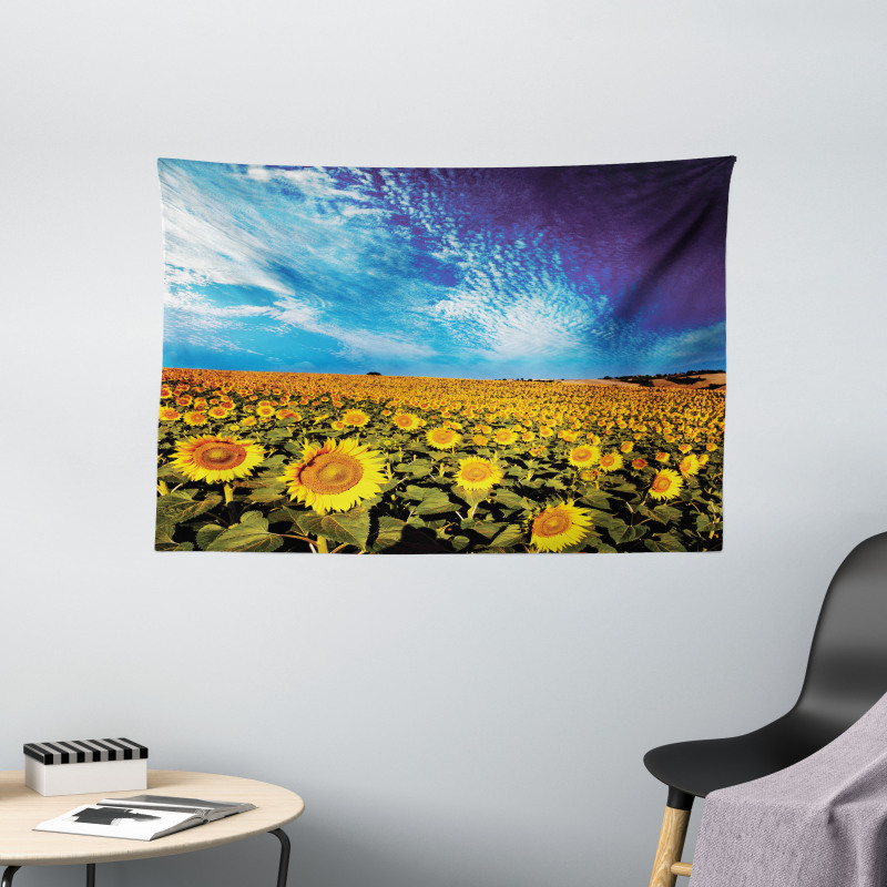 Sunflower Garden Nature Wide Tapestry