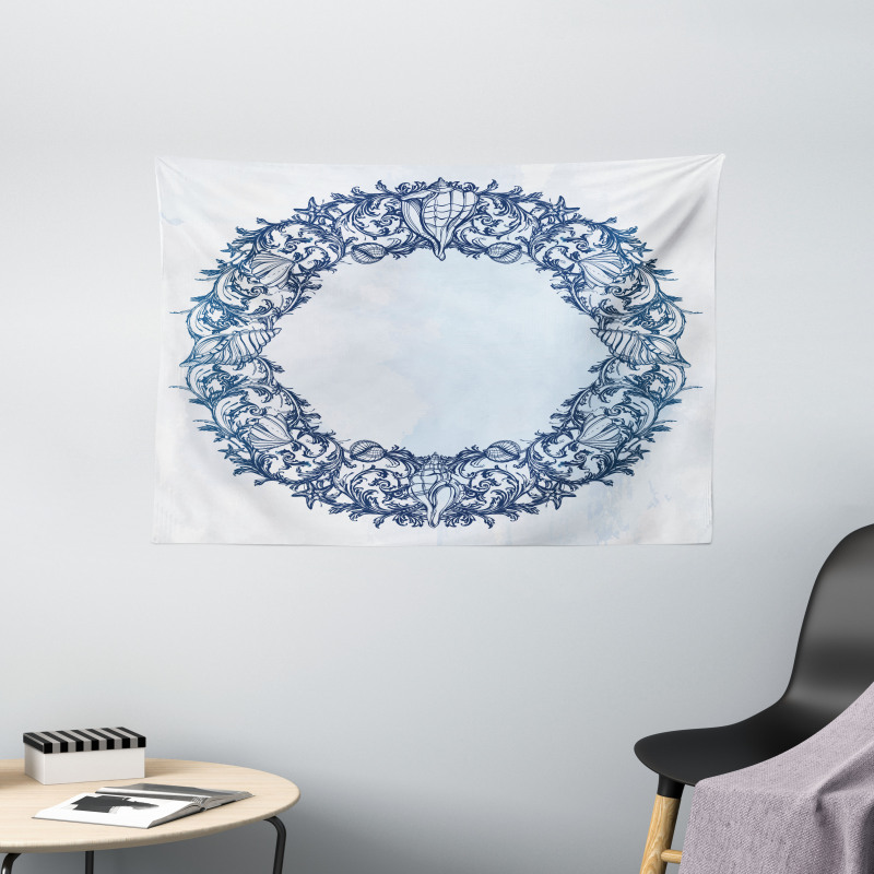 Floral Circle Wide Tapestry