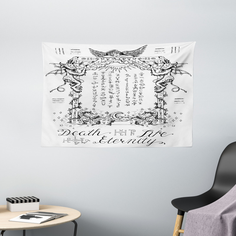 Gothic Medieval Magic Wide Tapestry