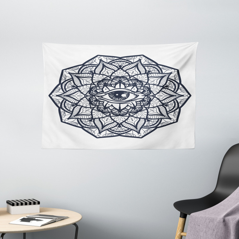 Mandala Tribal Wide Tapestry