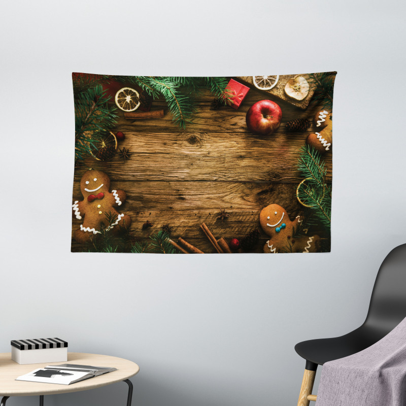 Rustic Lodge Wood Wide Tapestry