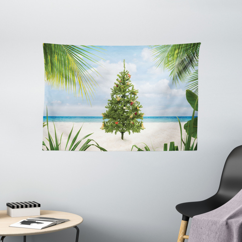 Holiday Party Tree Wide Tapestry