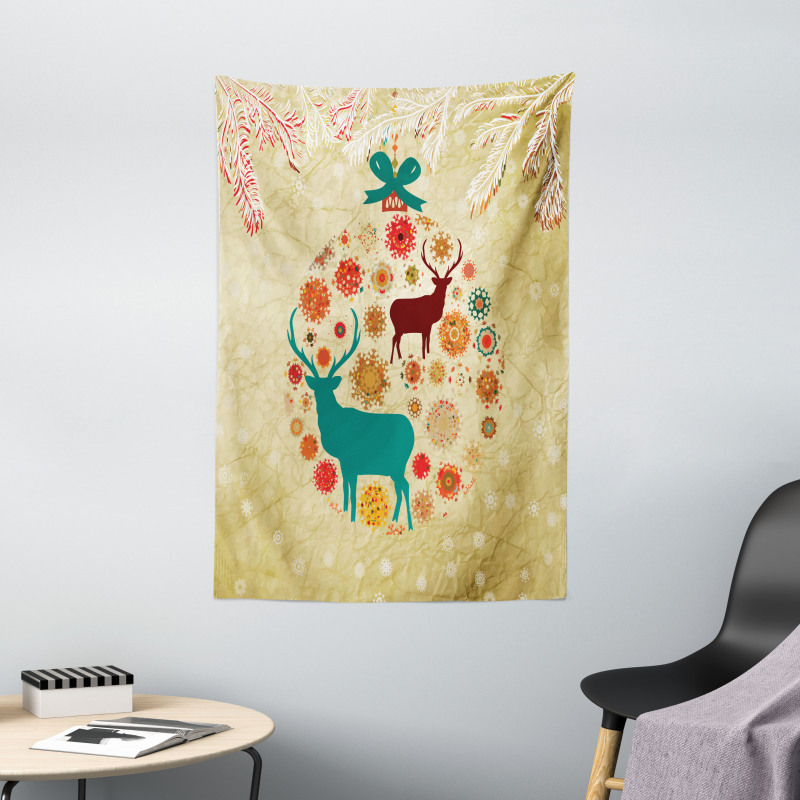 Reindeer in Winter Tapestry