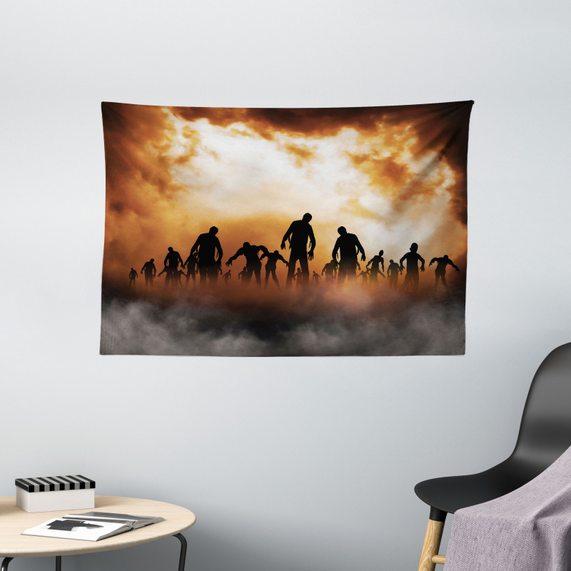 Zombies Misty Wide Tapestry