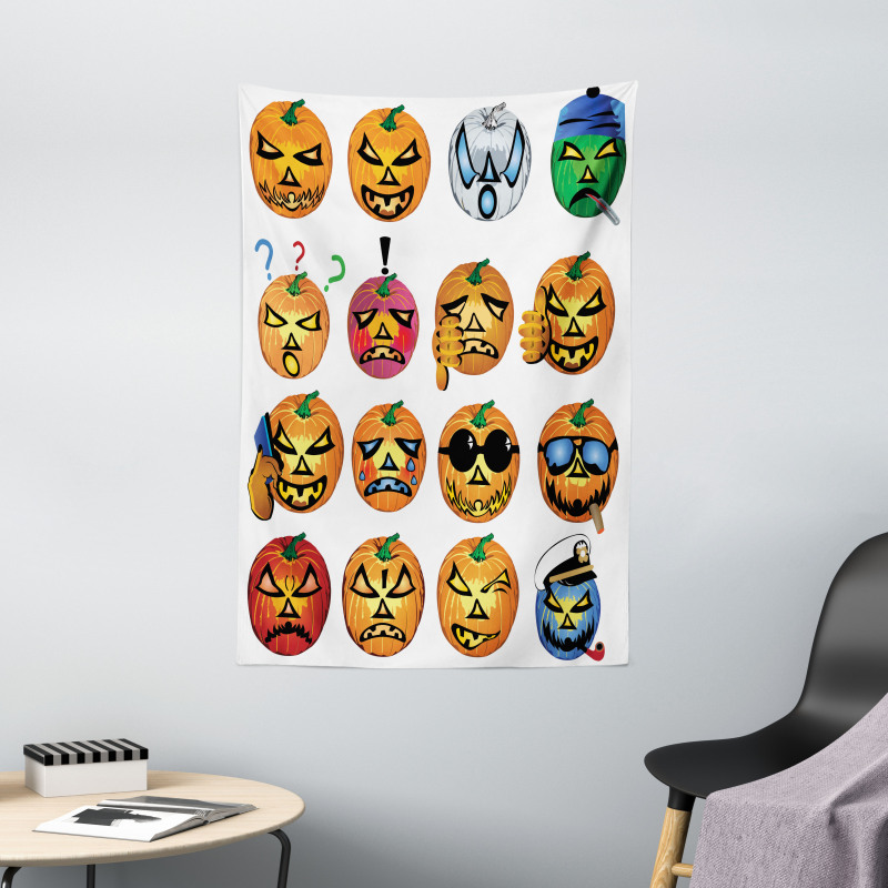 Pumpkin Emoji Tapestry