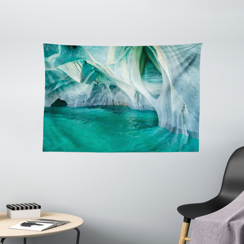 Marble Caves Lake Wide Tapestry