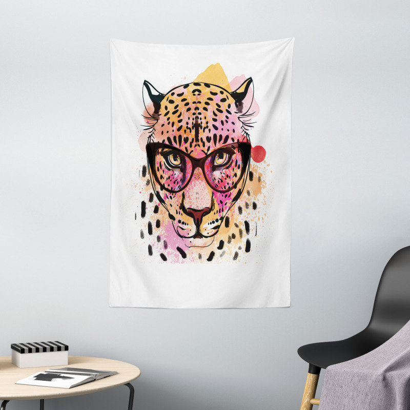 Modern Hipster Leopard Tapestry