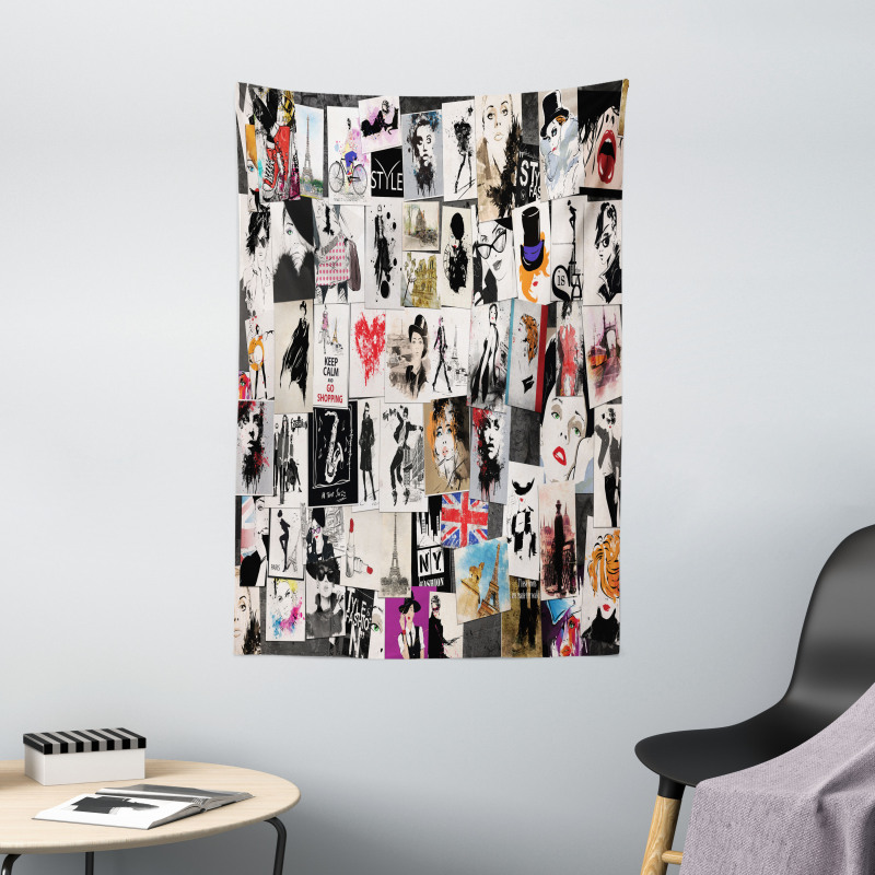 Collage Fashion Modern Tapestry