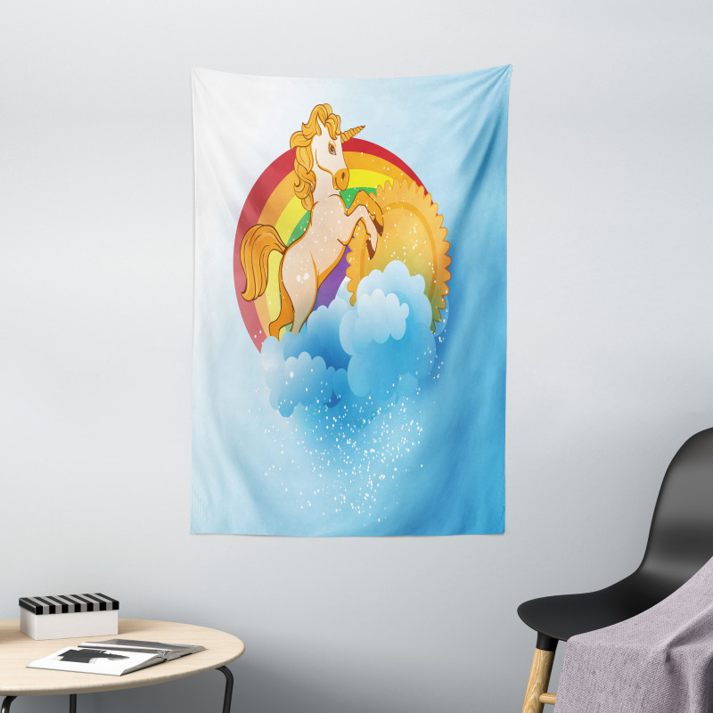 Cartoon Kids Rainbow Tapestry