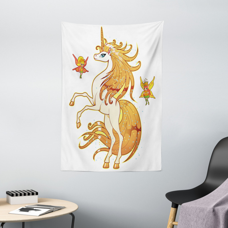 Unicorn and Fairy Art Tapestry