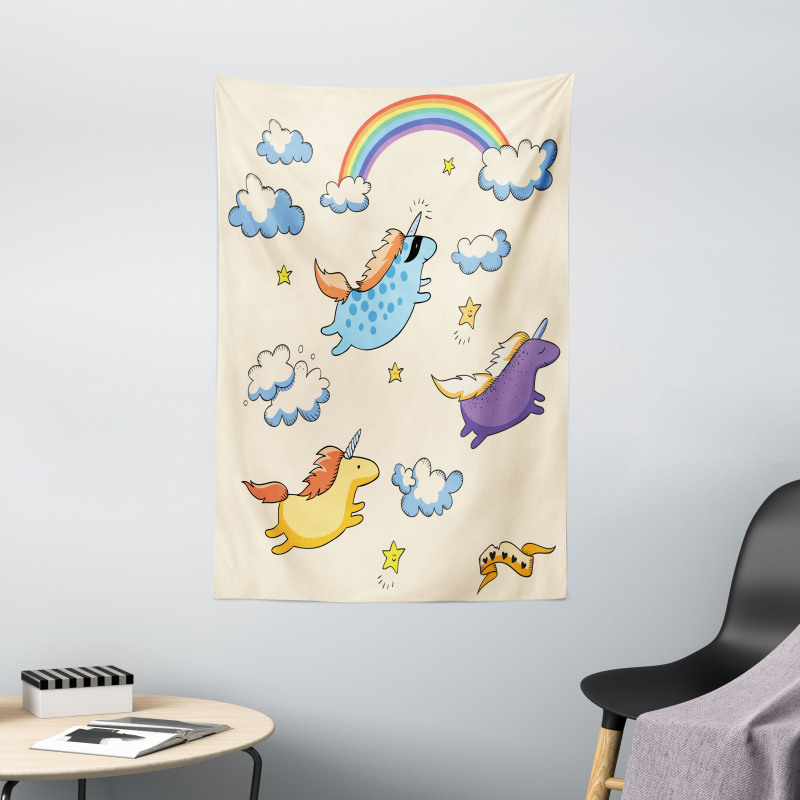 Pastel Flying Pony Art Tapestry