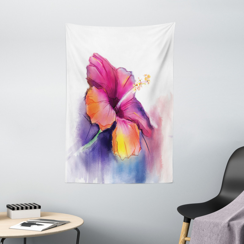 Hibiscus Flower Pastel Tapestry