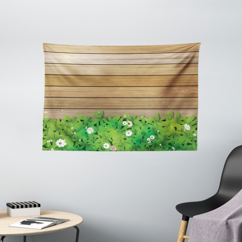 Daisy Flower Garden Wide Tapestry