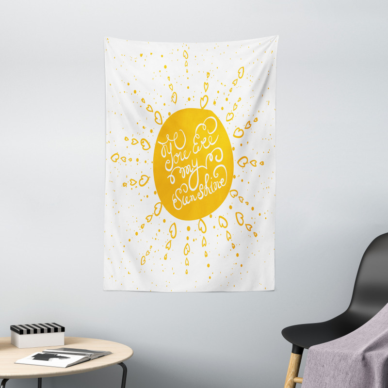 Heart Shaped Sunbeams Tapestry