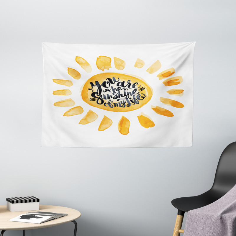 Watercolor Effect Sun Wide Tapestry