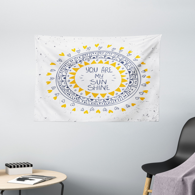 Hearts Grunge Wide Tapestry