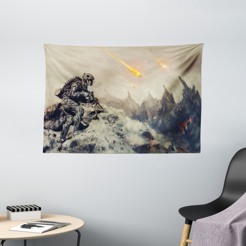 Technology Aliens Theme Wide Tapestry