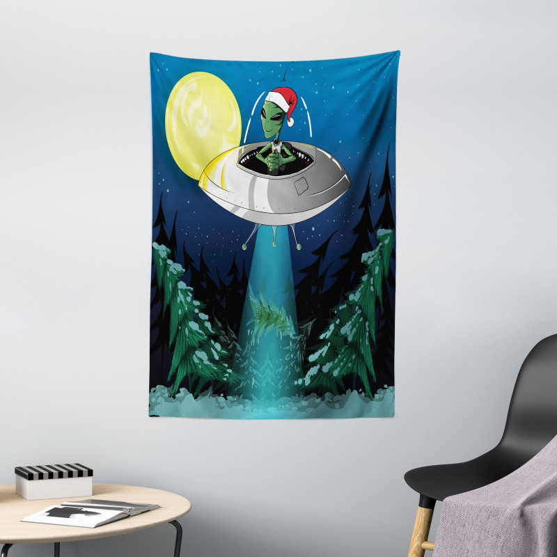 Alien Christmas Art Tapestry