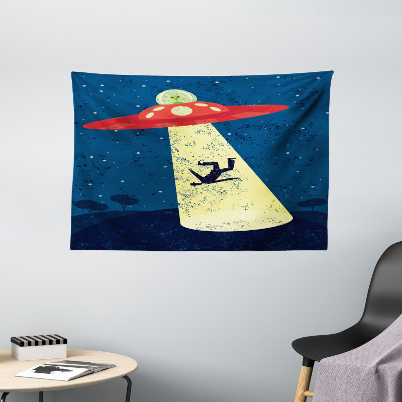 Alien Abduction Space Wide Tapestry