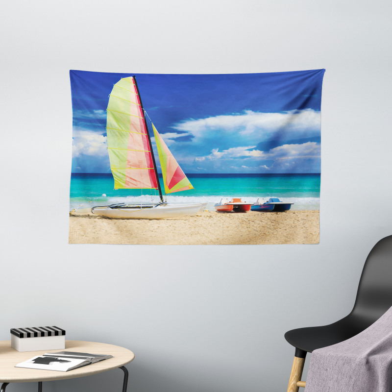 Ocean Sailing Exotic Wide Tapestry