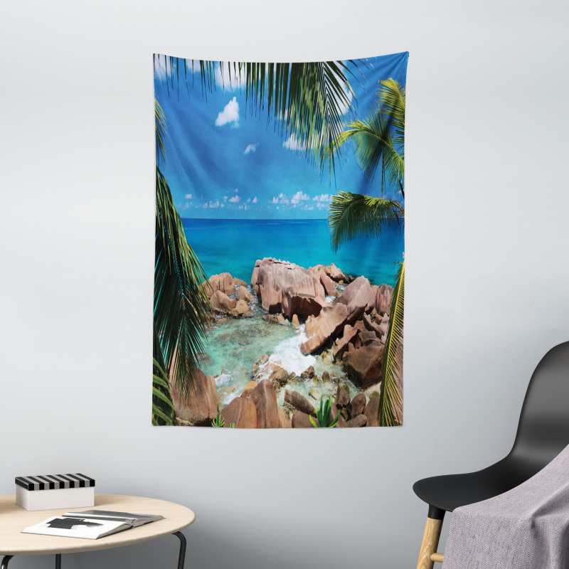 Palm Tree Coastline Tapestry