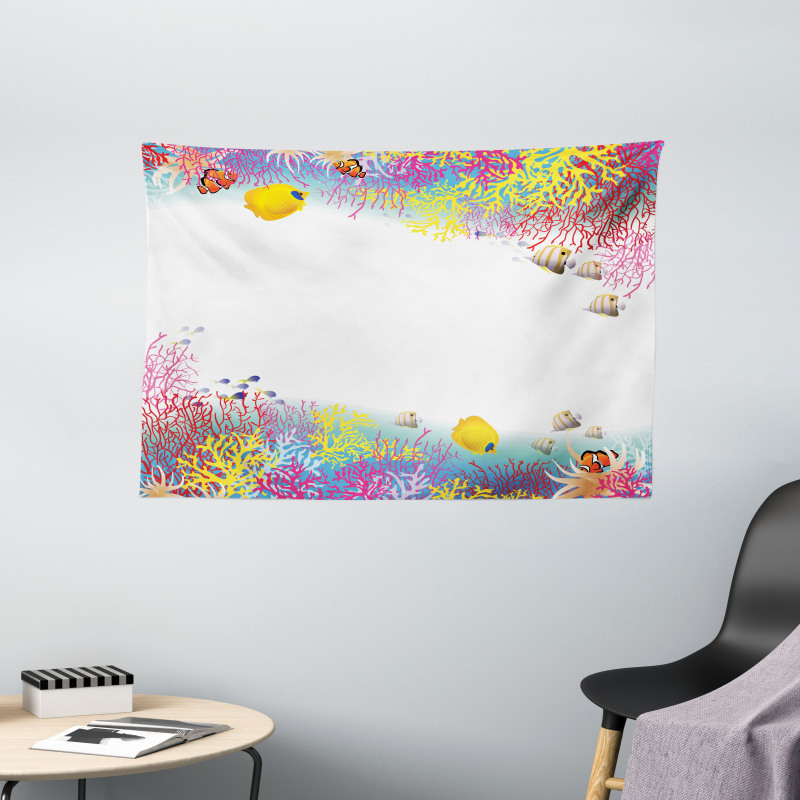 Aquatic Animals Fish Wide Tapestry