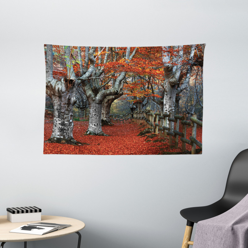 Beech Forest Autumn Wide Tapestry