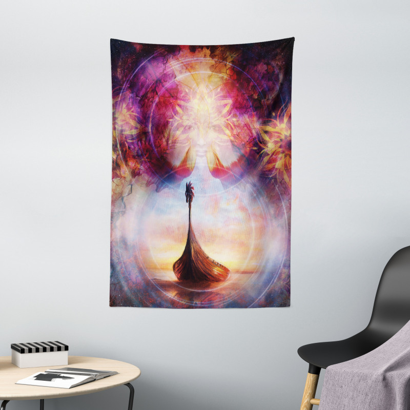 Dragon Head Boat Violet Tapestry