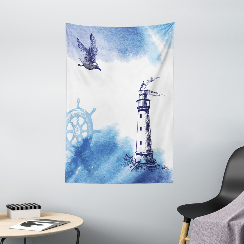 Handdrawn Art Anchor Tapestry