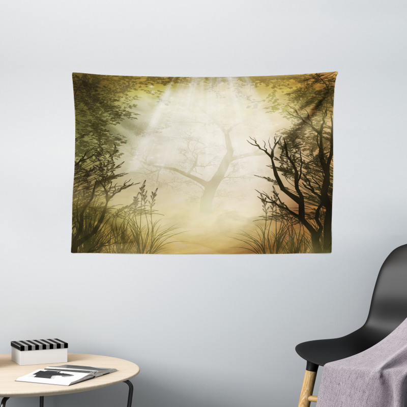 Mystical Sunbeams Wide Tapestry