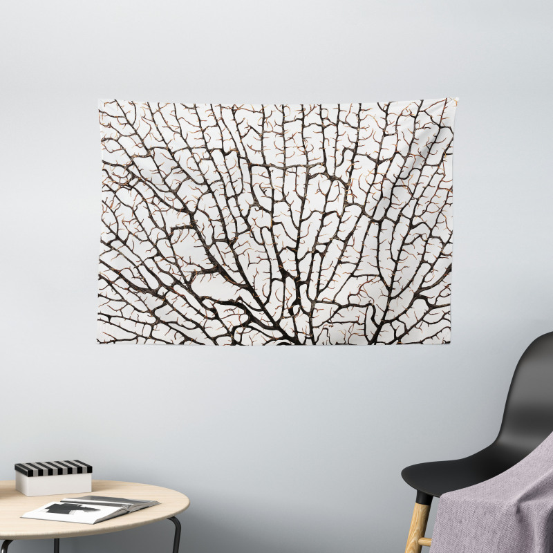 Cracked Branch Brown Wide Tapestry