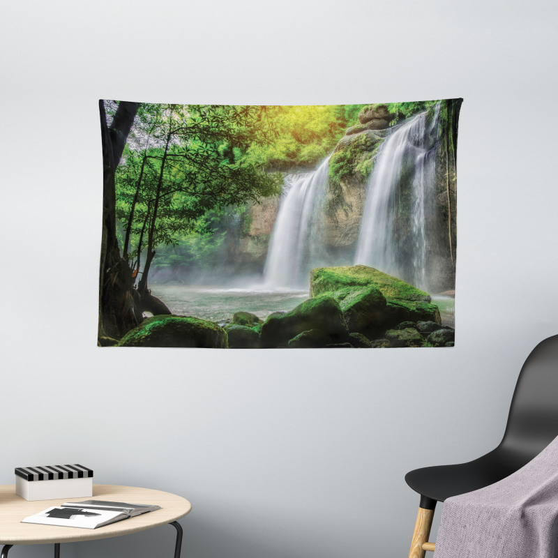 Waterfall Nature Exotic Wide Tapestry