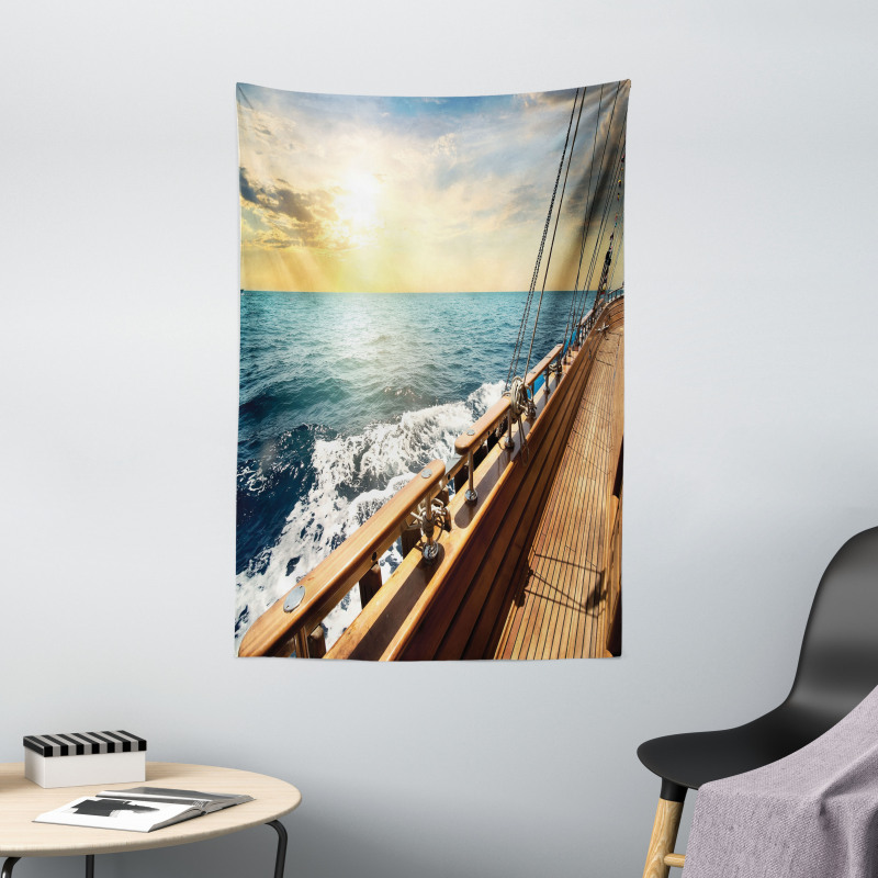 Sailboat Sunset Sea Tapestry