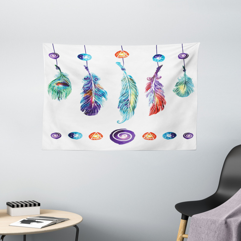 Feather Hippie Wide Tapestry