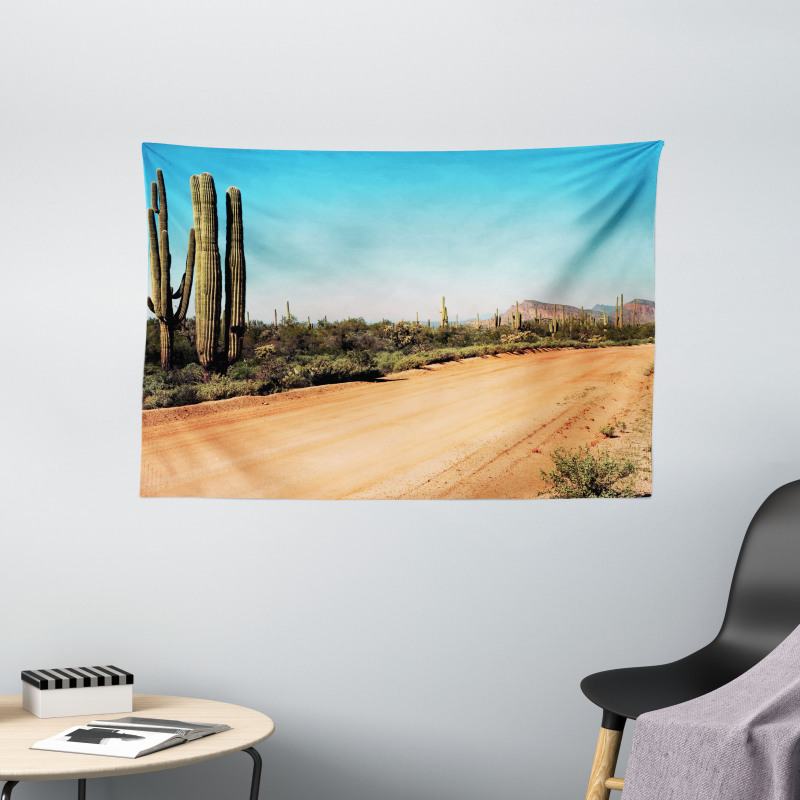 American Desert Cactus Wide Tapestry