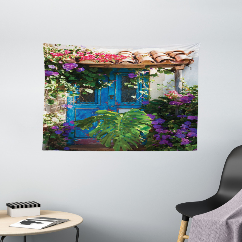 Palm Leaves Scene Wide Tapestry