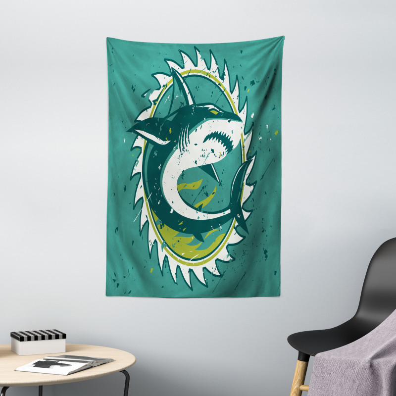 Shark Hunter Marine Art Tapestry