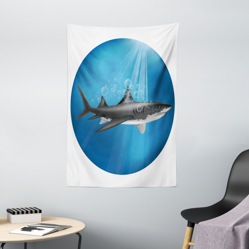 Shark Underwater Hunter Tapestry