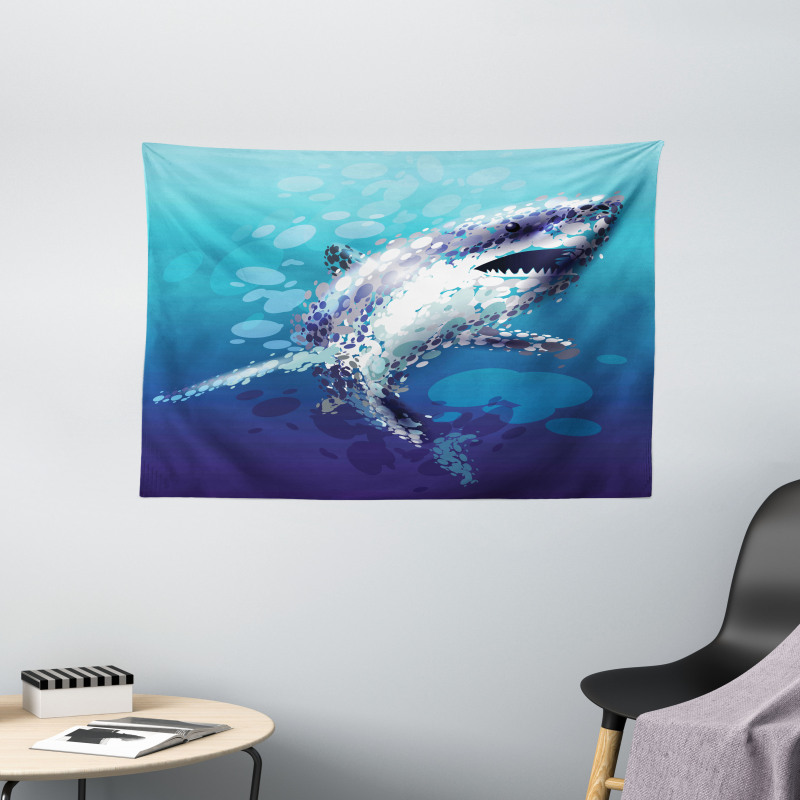 Shark Oceanlife Animal Wide Tapestry