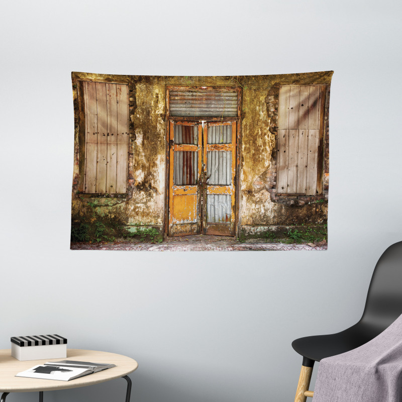 Grunge Old Door Wide Tapestry