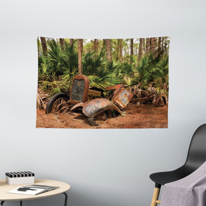 Tropical Forest Palms Wide Tapestry