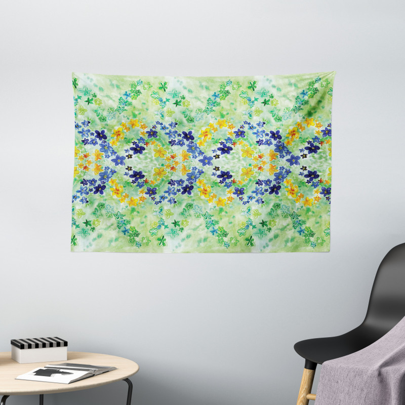 Garden Flowers Wide Tapestry